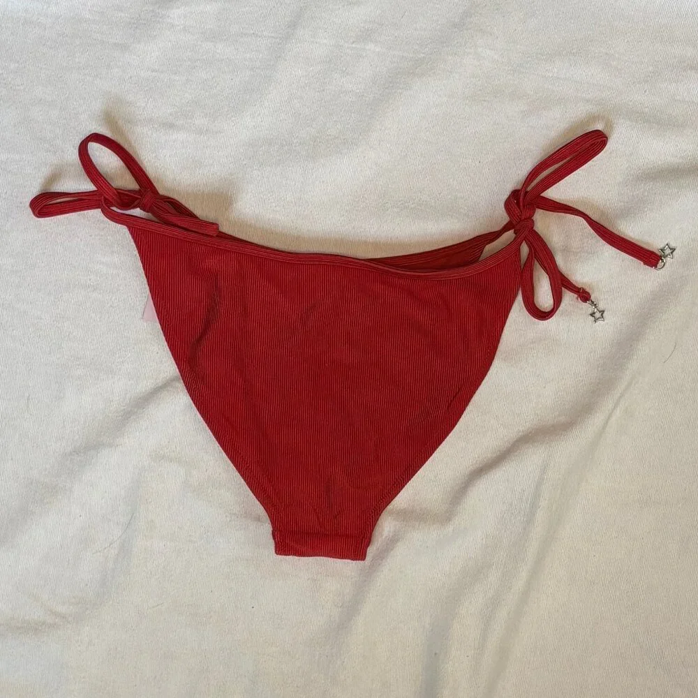 Wild Fable Reds Ribbed Bikini Bottom - Picture 2 of 2